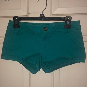 American Eagle Outfitters Teal Cotton Blend Women's Shorts
